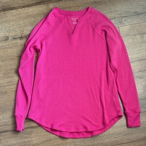 American Eagle Outfitters Fuchsia Waffle Knit Top